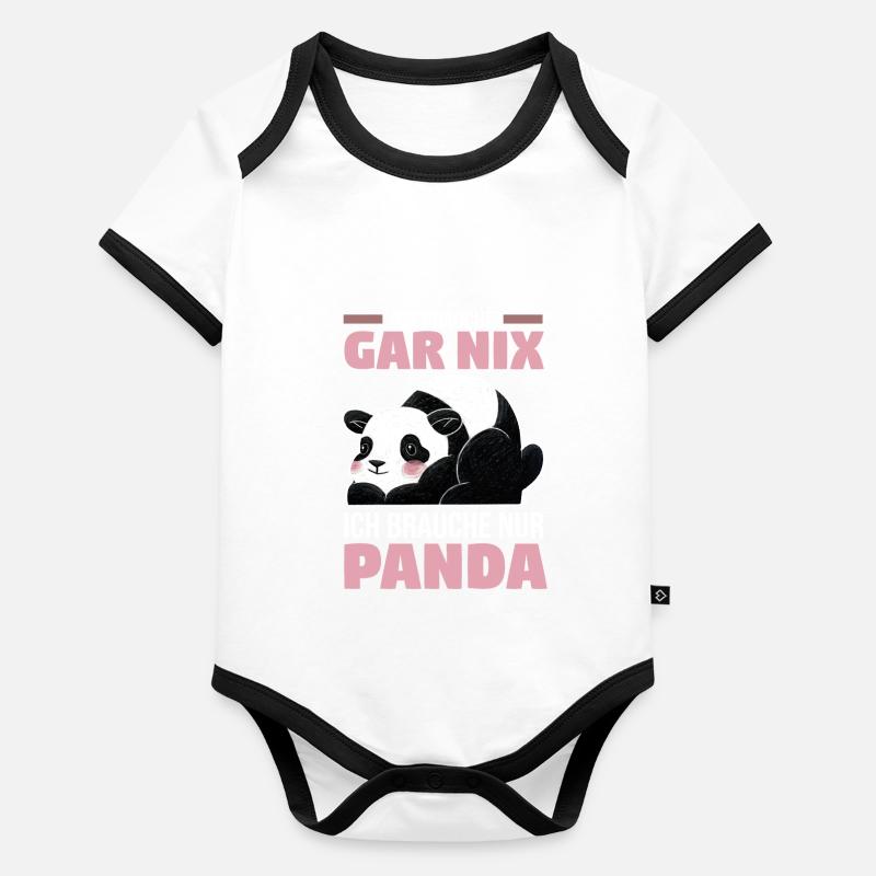 Panda Baby Bio-Kurzarm-Kontrastbody