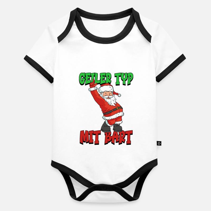 Bart Weihnachten Baby Bio-Kurzarm-Kontrastbody