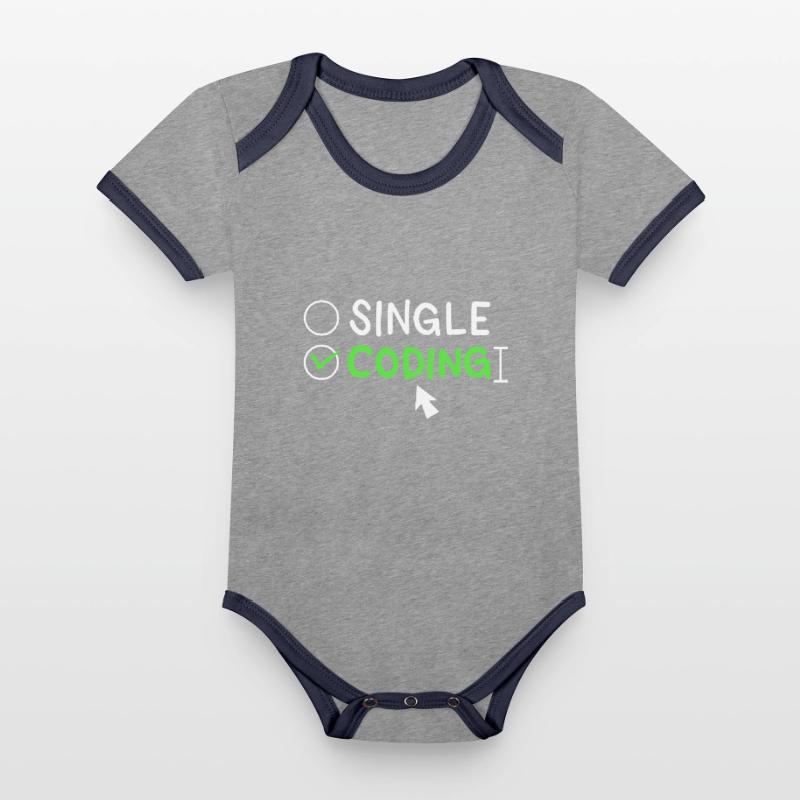 Programming Single Coding Software Engineer Organic Baby Contrasting Bodysuit