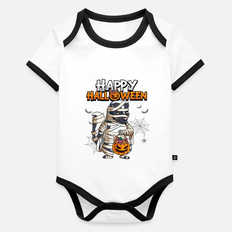 Halloween Skunk Mummy Organic Baby Contrasting Bodysuit