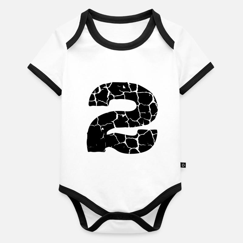 Maillot numéro 2 Body Bébé bio contrasté manches courtes