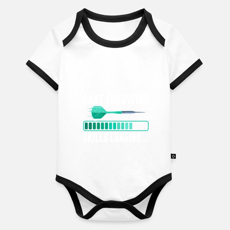 Compétences de lancer de fléchettes Chargement des fléchettes Joueur de fléchettes Body Bébé bio contrasté manches courtes