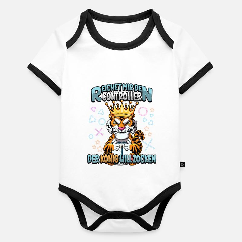 Zocken Reichet mir den Controller Gaming Baby Bio-Kurzarm-Kontrastbody