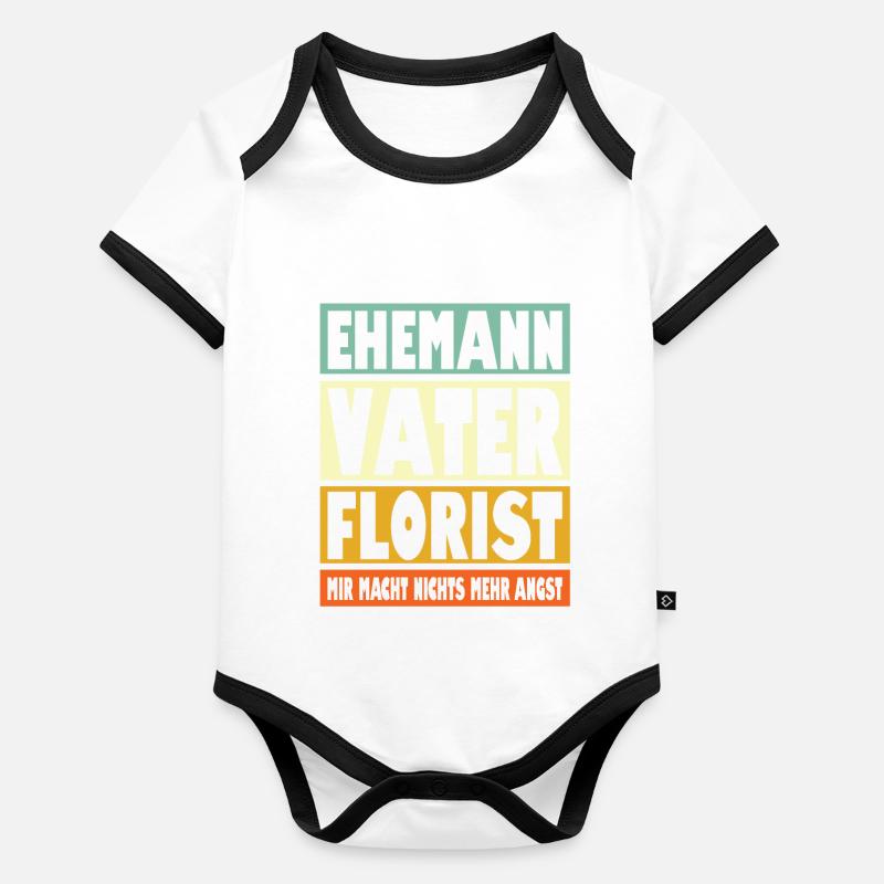 Florist Vater Ehemann Held Baby Bio-Kurzarm-Kontrastbody