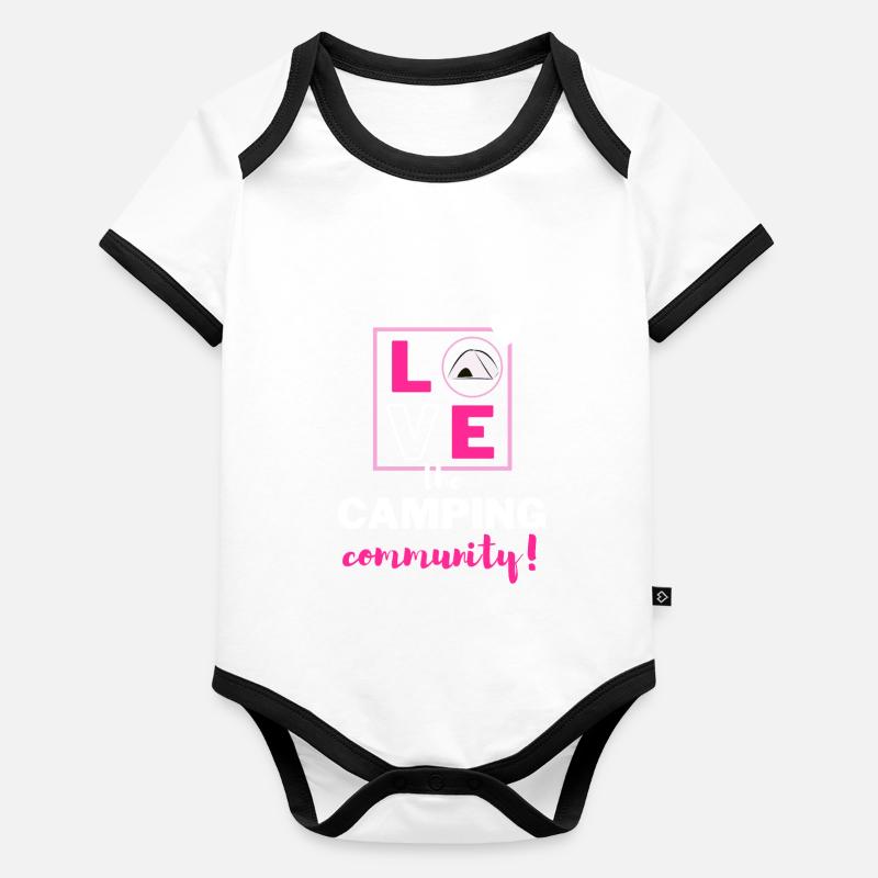 Ich liebe die Camping-Community! Baby Bio-Kurzarm-Kontrastbody