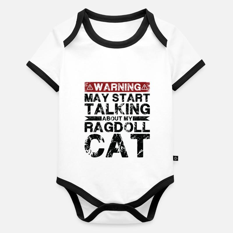 Parlez de Ragdoll Cat Body Bébé bio contrasté manches courtes