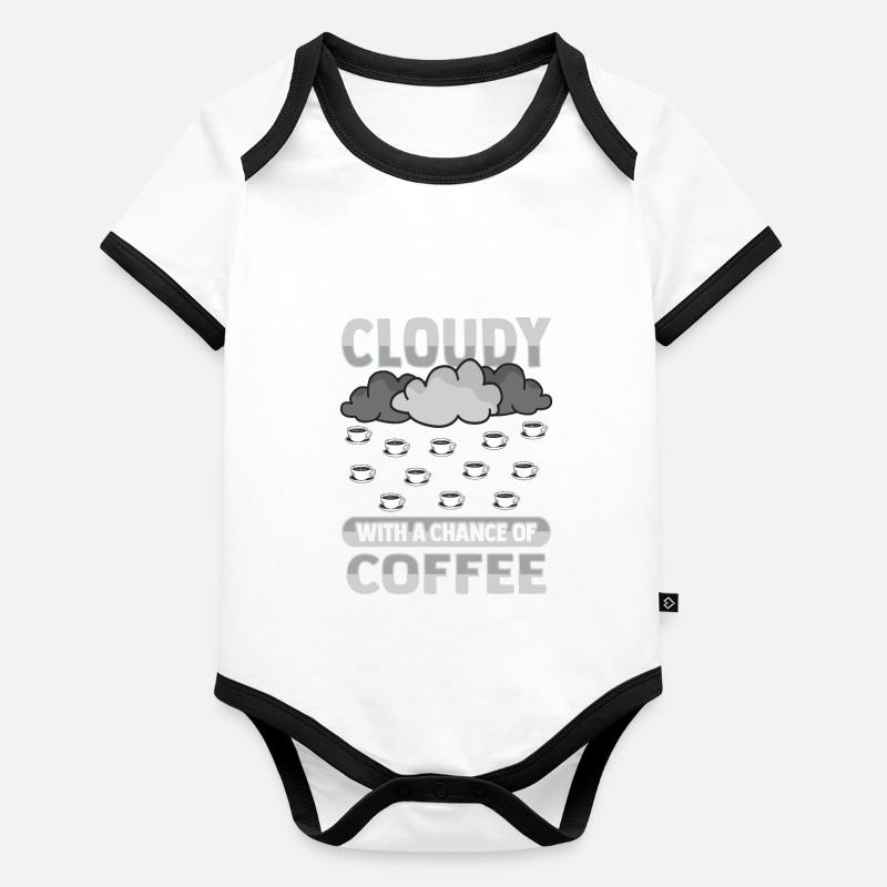 Nuageux avec une chance pour la conception de café Body Bébé bio contrasté manches courtes