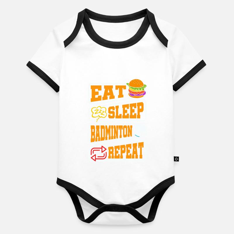 Federball Badminton Body Bébé bio contrasté manches courtes