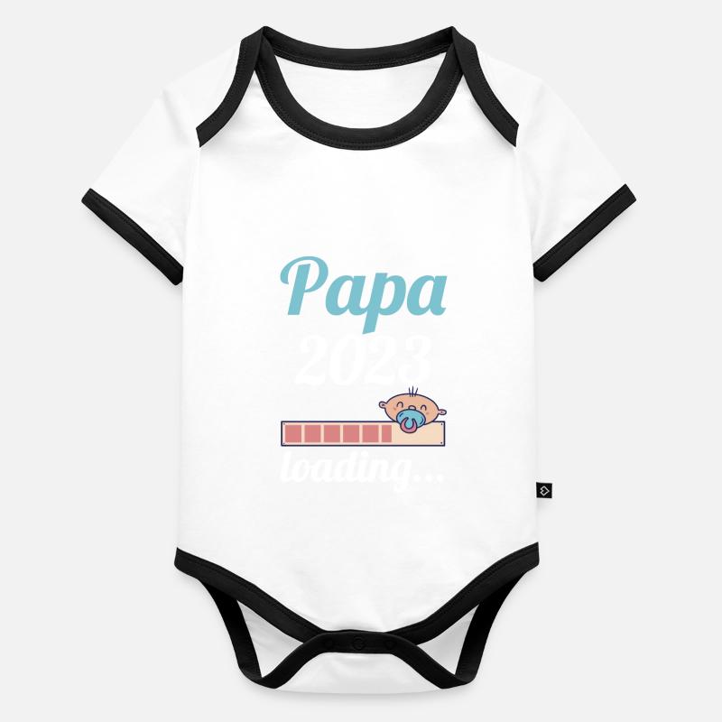 Vater 2023 Schwanger Werdender Papa Baby Bio-Kurzarm-Kontrastbody