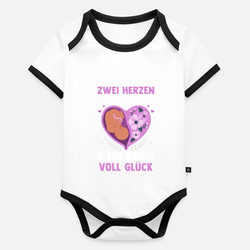 Mutter Schwangerschaft Schwanger Werdende Mama Baby Bio-Kurzarm-Kontrastbody