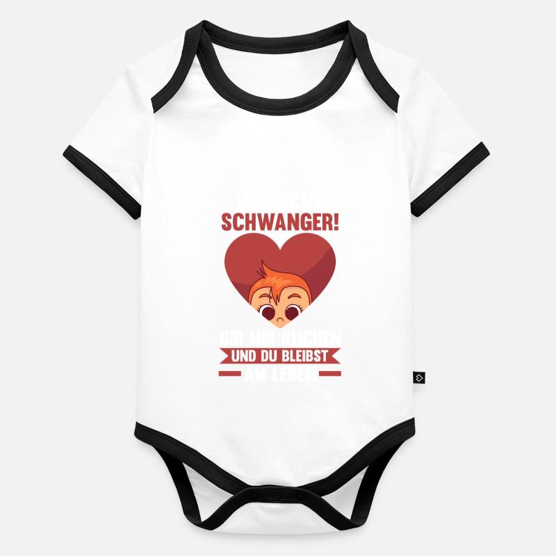 Mutter Schwangerschaft Schwanger Werdende Mama Baby Bio-Kurzarm-Kontrastbody