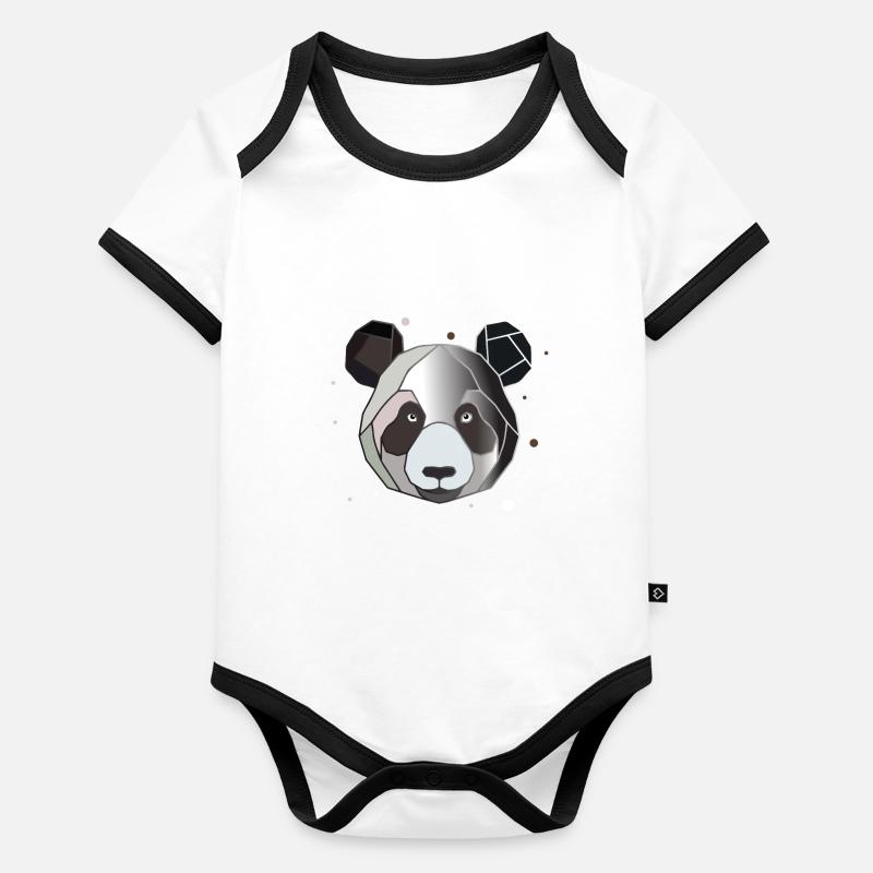 Panda Polygon Baby Bio-Kurzarm-Kontrastbody