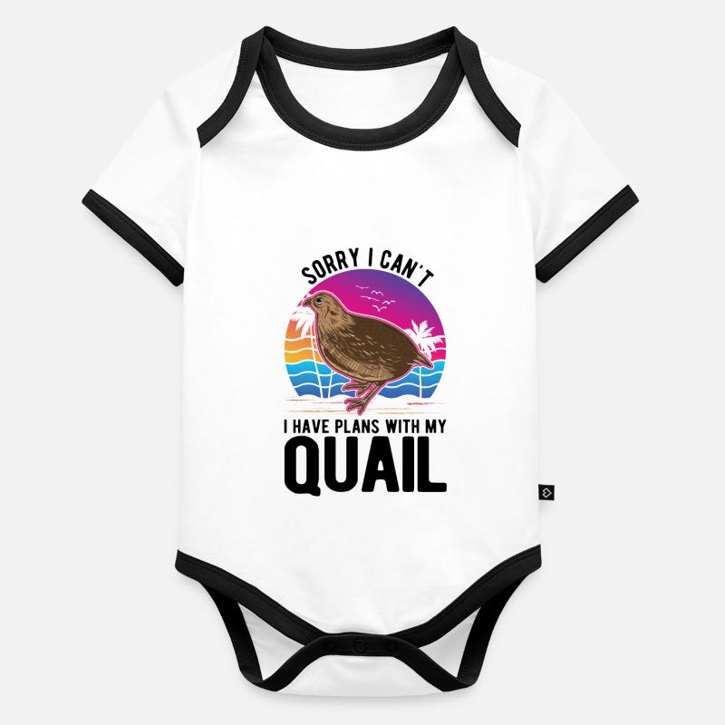 Quail Gift Quail Breeding Quail Breeder Organic Baby Contrasting Bodysuit