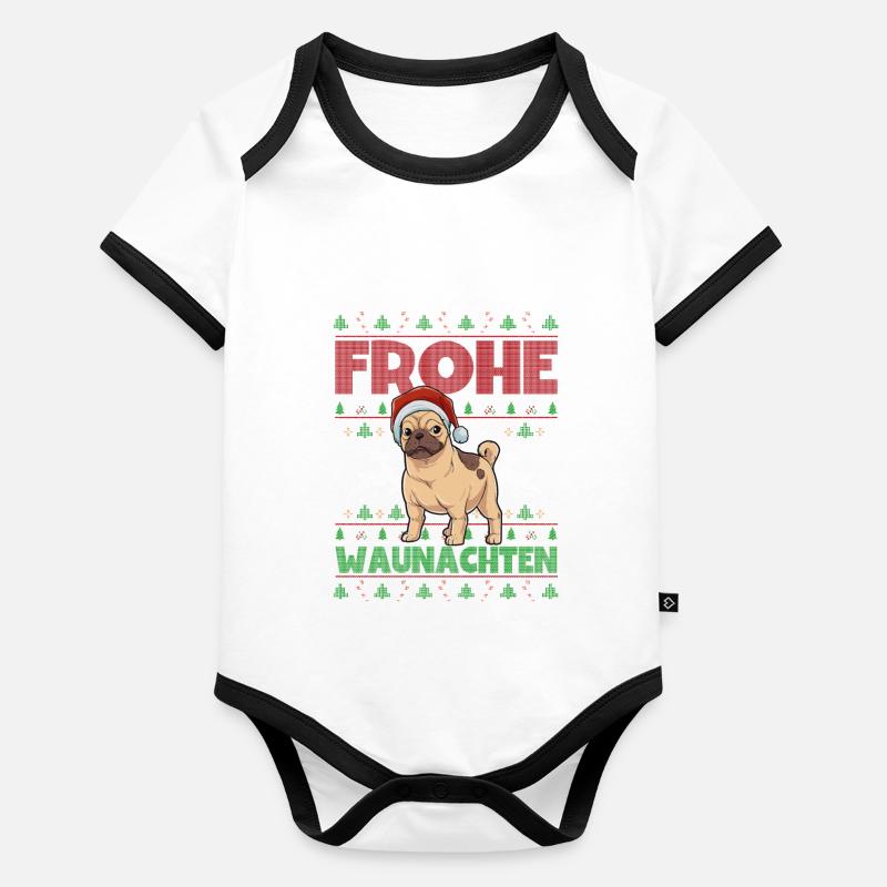 Frohe Weihnachten Mobs Baby Bio-Kurzarm-Kontrastbody