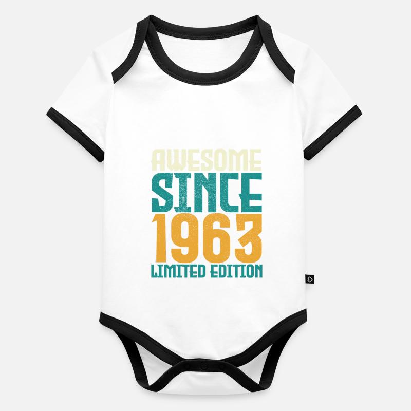 Awesome since 1963 Limited Edition. Organic Baby Contrasting Bodysuit