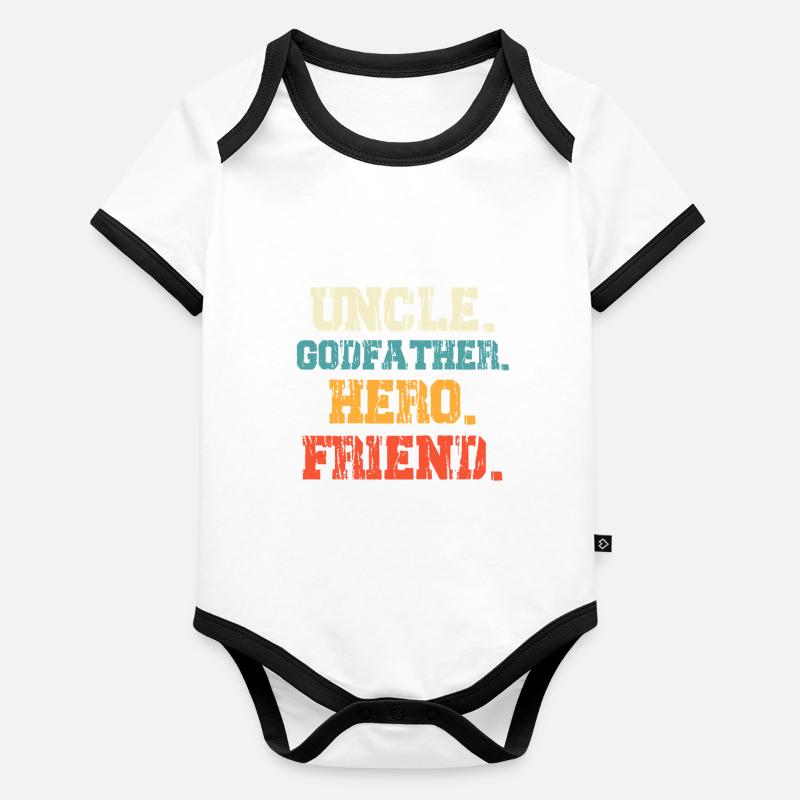 Onkel Pate Held Freund Onkel Baby Bio-Kurzarm-Kontrastbody