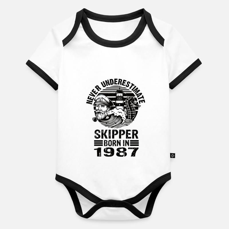 Never Underestimate Skipper born in 1987 Baby Bio-Kurzarm-Kontrastbody