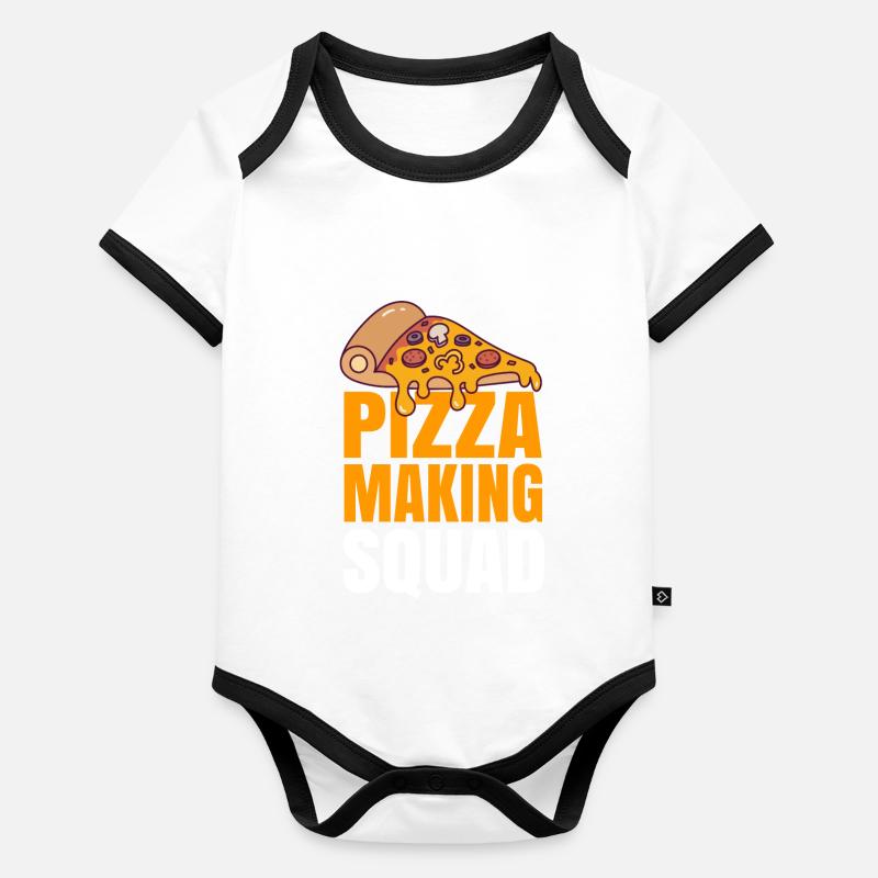 Pizza Maker Macher Pizza Liebe Baby Bio-Kurzarm-Kontrastbody