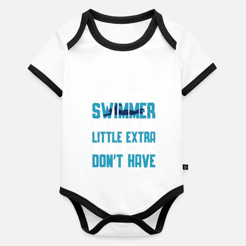 Équipe de natation nageuse Body Bébé bio contrasté manches courtes