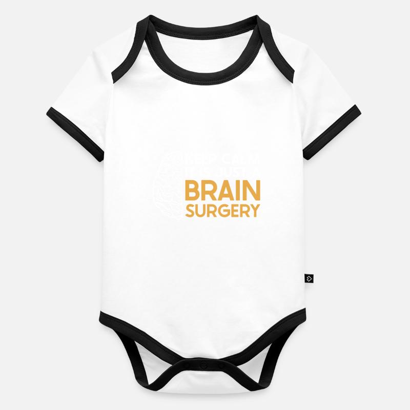 Brain Surgery Joke Brain Surgery Awareness Gift Organic Baby Contrasting Bodysuit
