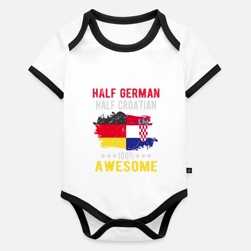 Halb Deutsch Halb Kroate Baby Bio-Kurzarm-Kontrastbody