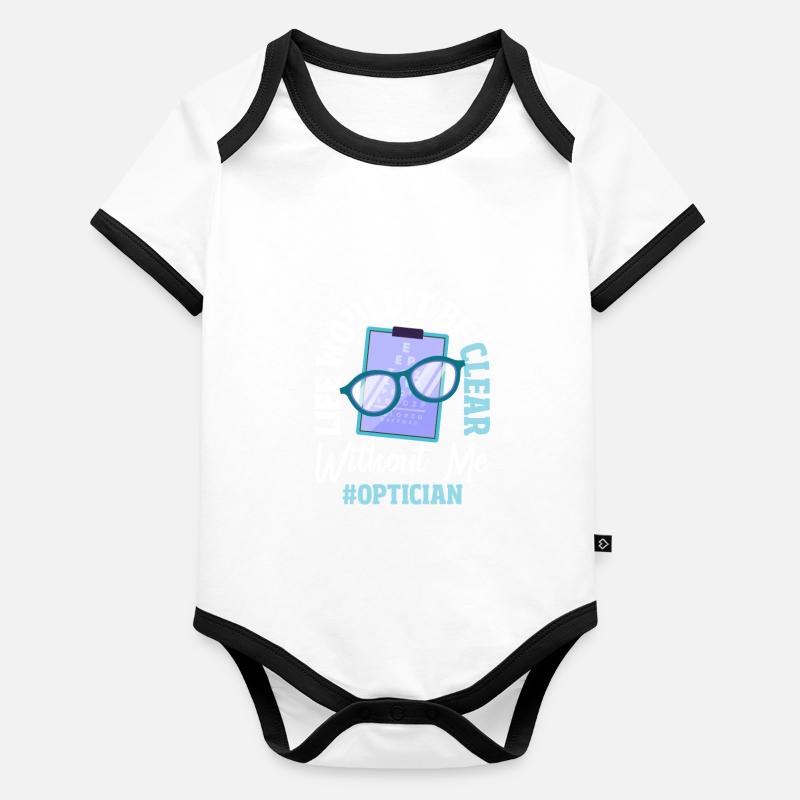 Opticien optométrie Body Bébé bio contrasté manches courtes