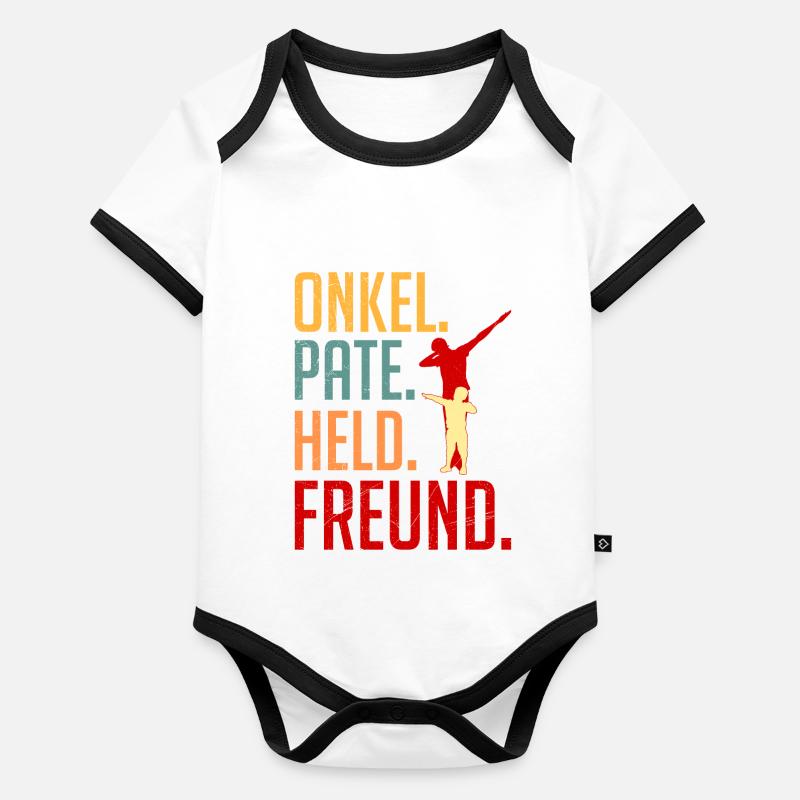 Onkel Pate Held Freund Onkel Baby Bio-Kurzarm-Kontrastbody