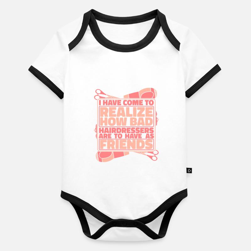 Coiffeur Coiffeur Drôle Body Bébé bio contrasté manches courtes
