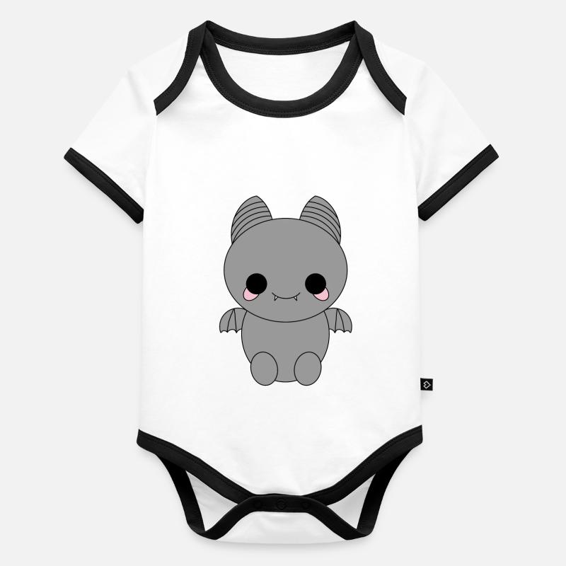 Cute Bat Organic Baby Contrasting Bodysuit