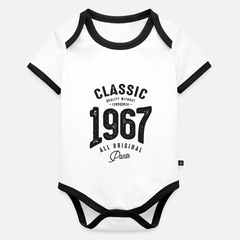 Classic 1967 - 55th Birthday Organic Baby Contrasting Bodysuit