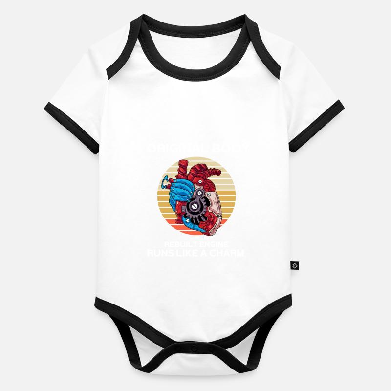 Opération Don du cœur Body Bébé bio contrasté manches courtes