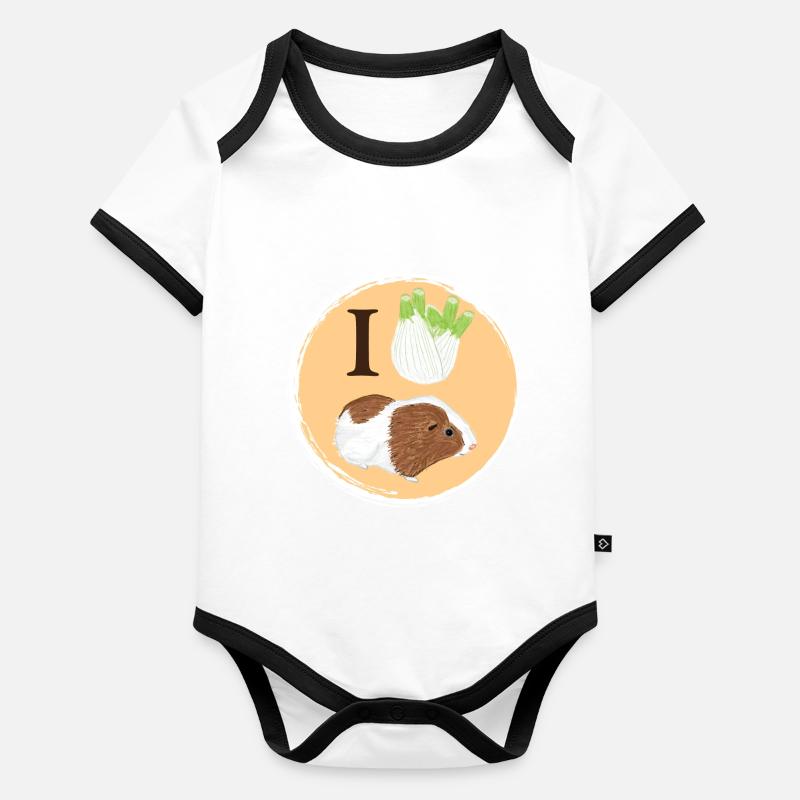 Design mit einem Glatthaar-Meerschweinchen 4 Baby Bio-Kurzarm-Kontrastbody