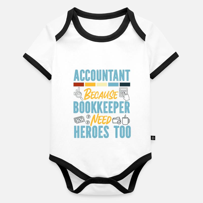 Comptable Teneur de livres Comptabilité Body Bébé bio contrasté manches courtes
