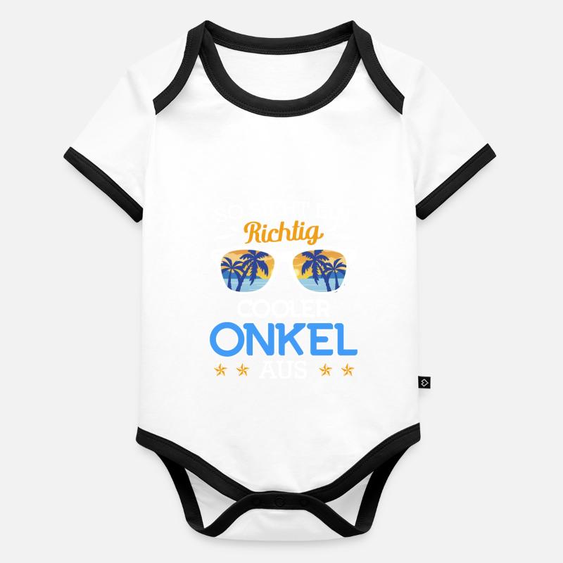 So sieht ein richtig cooler Onkel aus Baby Bio-Kurzarm-Kontrastbody
