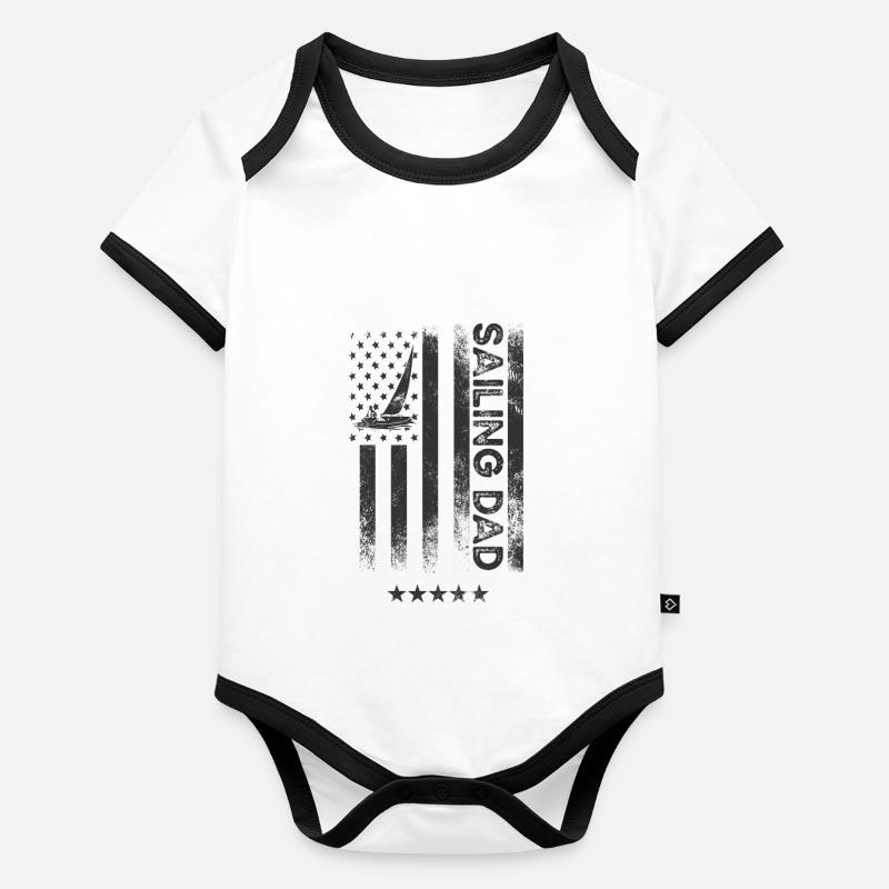 Pavillon américain - Sailing Dad Body Bébé bio contrasté manches courtes