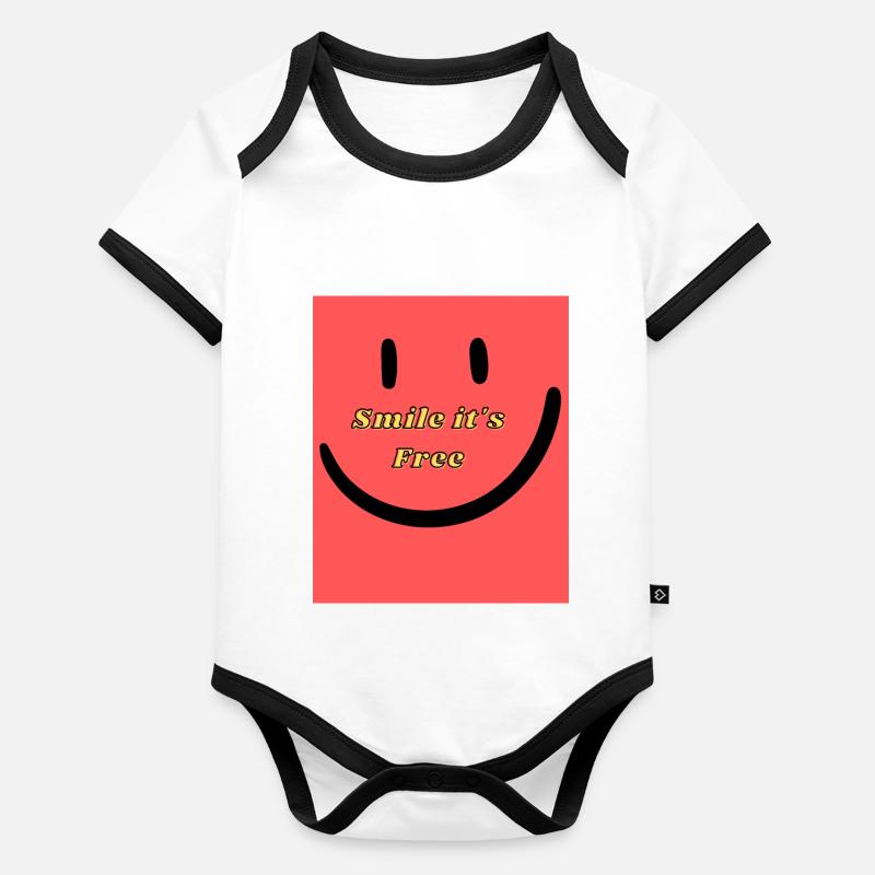Lächeln Sie es ist kostenlos Baby Bio-Kurzarm-Kontrastbody