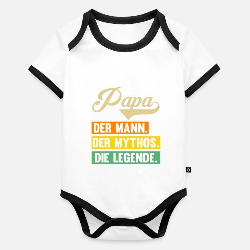 Vater Papi Papa Baby Bio-Kurzarm-Kontrastbody