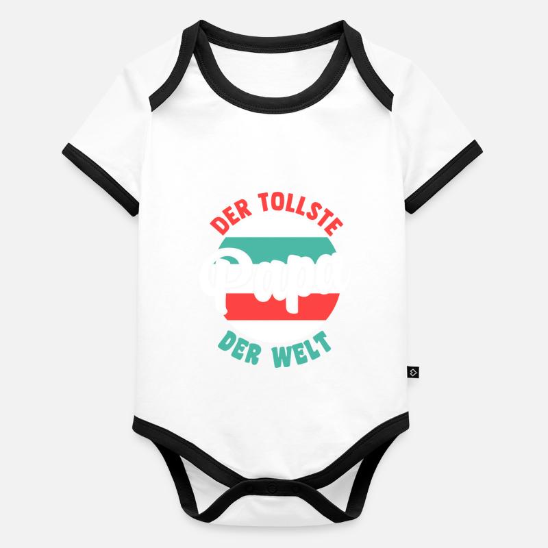 Vater Papi Papa Baby Bio-Kurzarm-Kontrastbody