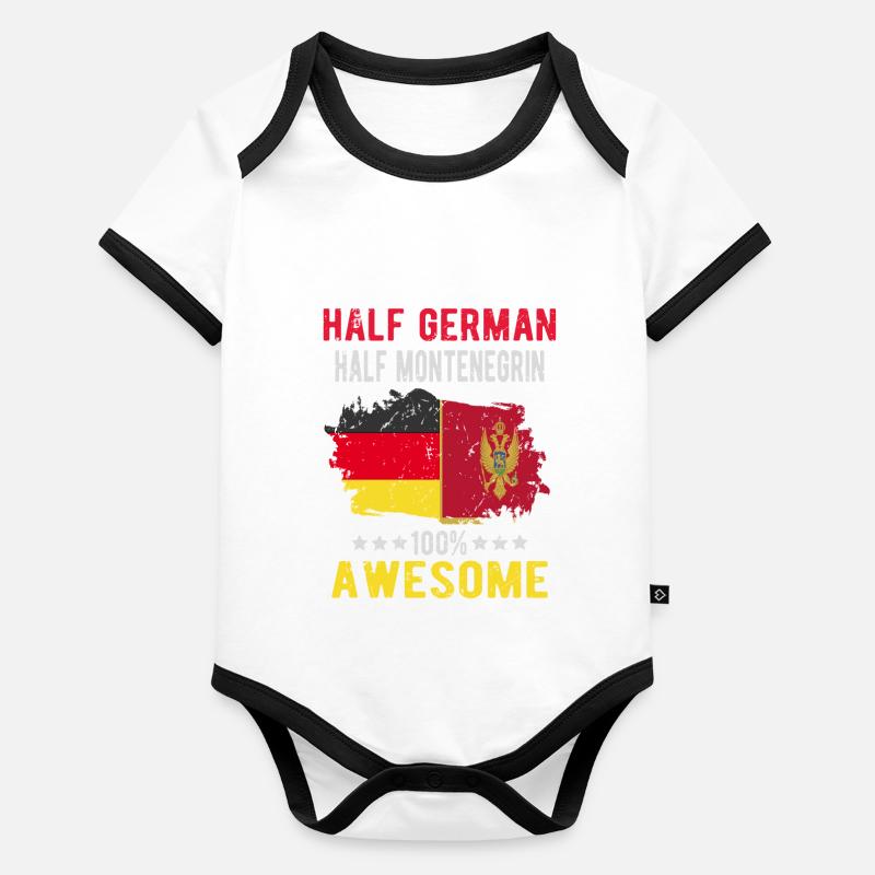 Half German half Montenegrins Organic Baby Contrasting Bodysuit