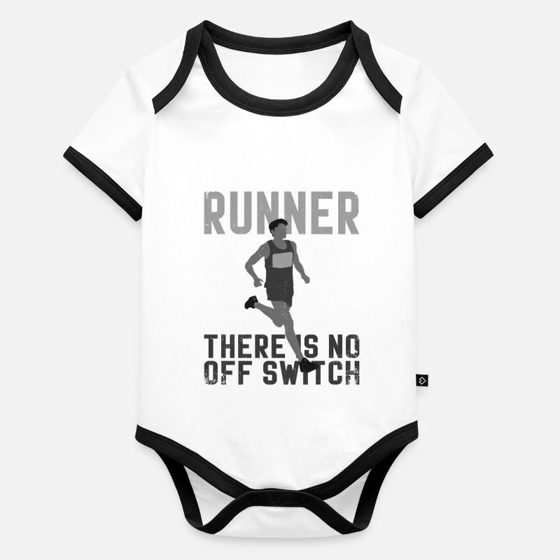 Running Runner Half Marathon Baby Bio-Kurzarm-Kontrastbody