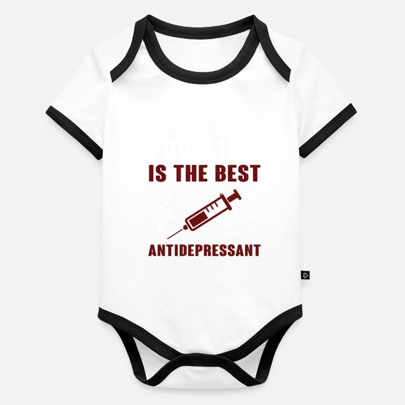 Iodler Body Bébé bio contrasté manches courtes