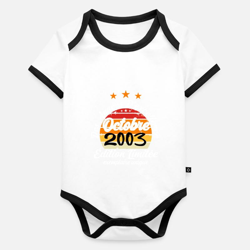les années d'excellences octobre 2003. Body Bébé bio contrasté manches courtes