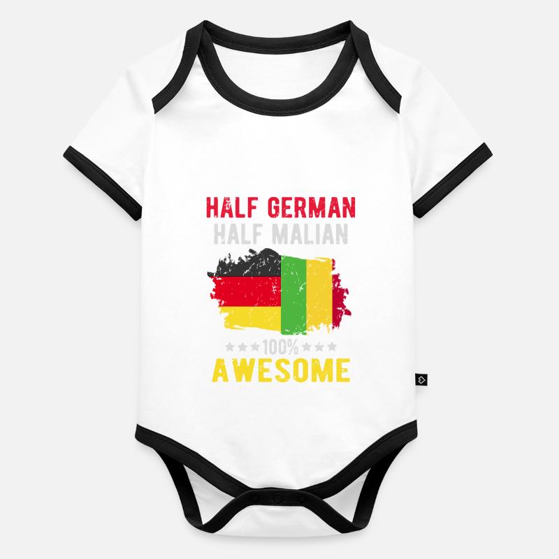 Halb Deutsch Halb Malier Baby Bio-Kurzarm-Kontrastbody