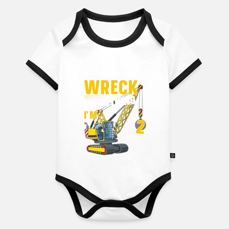 Crane operator construction site Truck Construction Lifestyles Organic Baby Contrasting Bodysuit