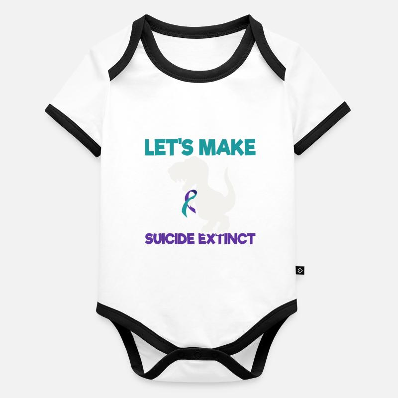 Mental Self-Care Certified Suicidal Prev Organic Baby Contrasting Bodysuit