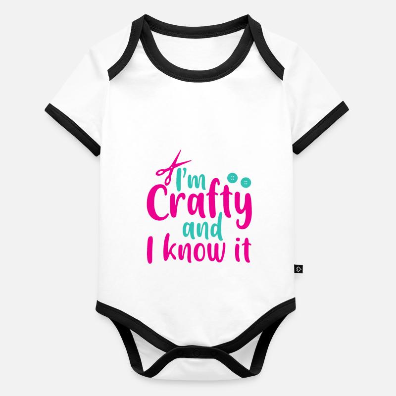 I'm Crafty And I Know It 2 Organic Baby Contrasting Bodysuit