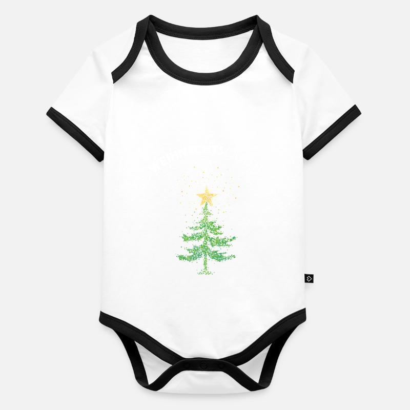 Weihnachtsbaum Christbaum Weihnachtsstern Baby Bio-Kurzarm-Kontrastbody