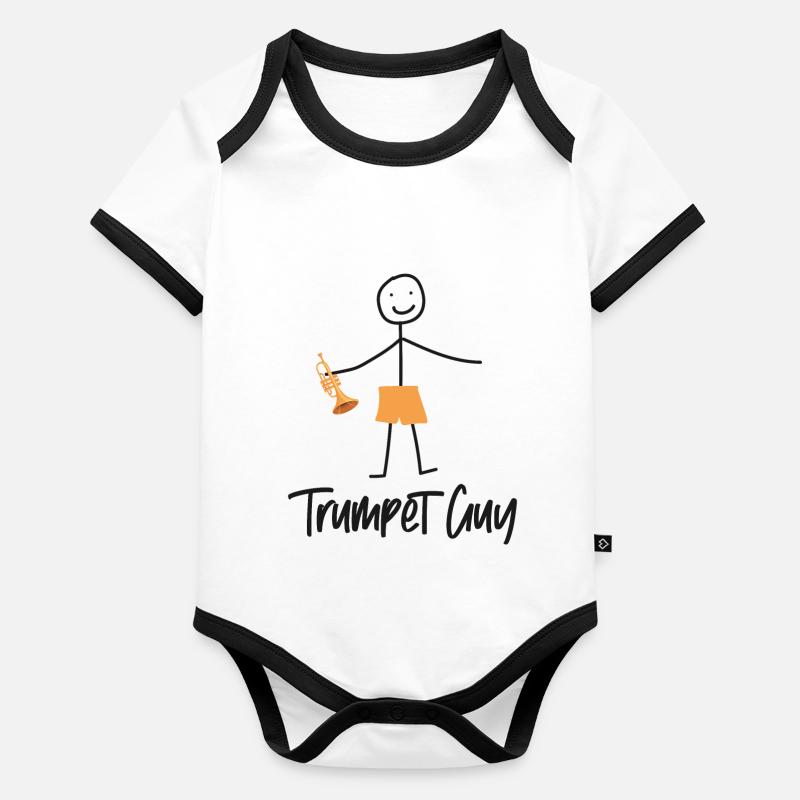 Trumpet Player Minimalistic Organic Baby Contrasting Bodysuit
