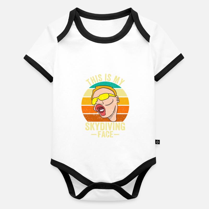C'est mon visage de parachutisme Drôle Body Bébé bio contrasté manches courtes