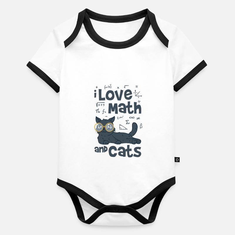 Les mathématiques et les chats Body Bébé bio contrasté manches courtes